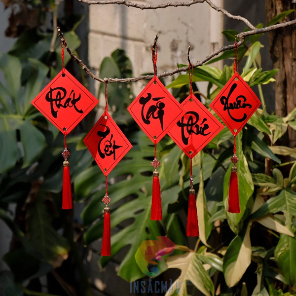 Mẫu tag hình thoi in chữ chúc Tết