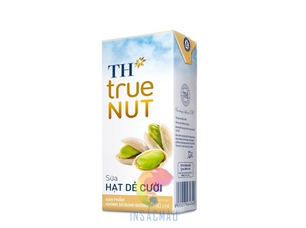 Mẫu bao bì hộp đựng sữa hạt dẻ TH True NUT