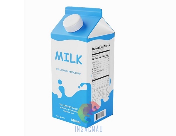 Mẫu thiết kế bao bì hộp sữa tươi có nắp vặn