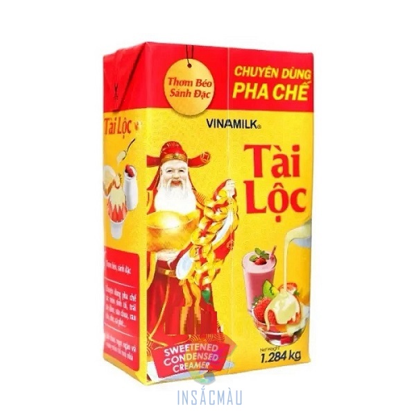Mẫu bao bì hộp đựng sữa đặc Tài Lộc