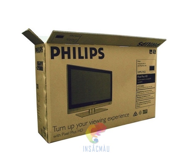 Mẫu thùng giấy carton đựng tivi Philips