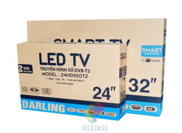 Mẫu thùng carton đựng tivi LED nhiều kích thước