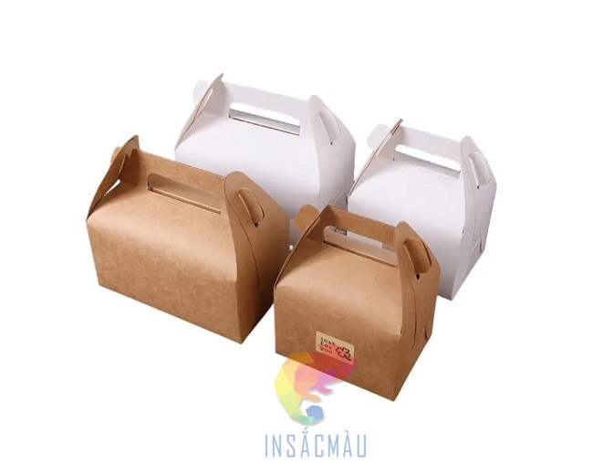Mẫu hộp giấy đựng bánh mì có quai xách