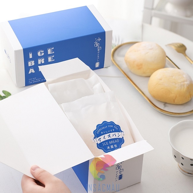 Mẫu hộp đựng bánh mì bằng giấy ivory