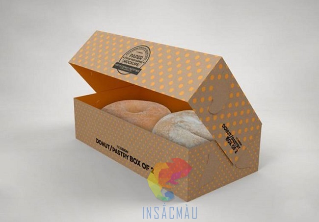 Mẫu hộp giấy đựng bánh mì kiểu nắp gập