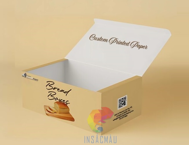Mẫu hộp giấy đựng bánh mì kiểu nắp gài chắc chắn