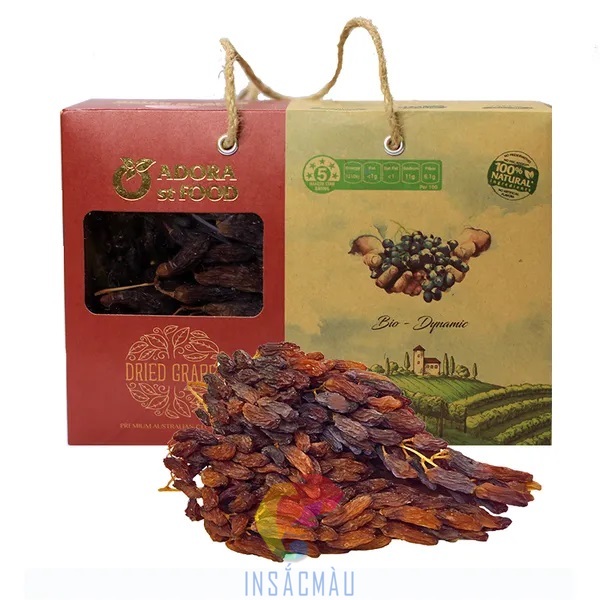 Mẫu hộp đựng nho khô có cửa sổ trong suốt