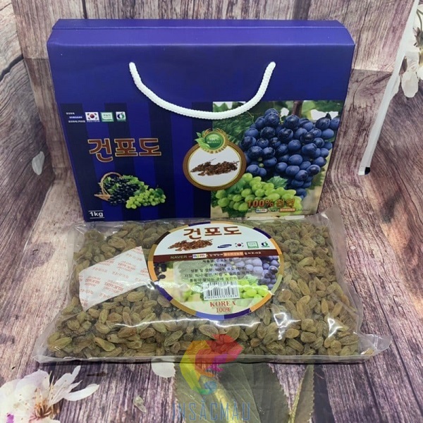 Mẫu hộp giấy đựng nho khô làm quà tặng