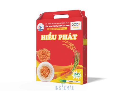 Mẫu hộp đựng tôm khô có quai xách tay tiện lợi