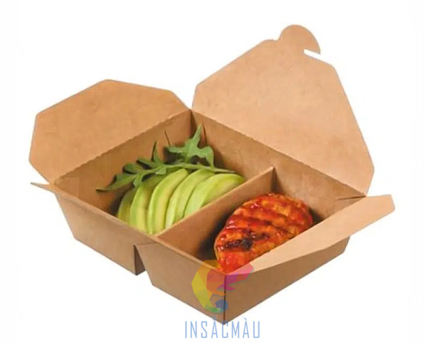 Mẫu hộp giấy 2 ngăn đựng thực phẩm