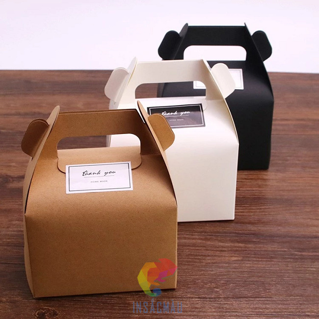 Các mẫu hộp đựng bánh bông lan bằng giấy kraft, giấy ivory, giấy couche