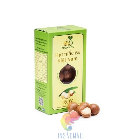 Mẫu hộp giấy đựng hạt macca hình chữ nhật