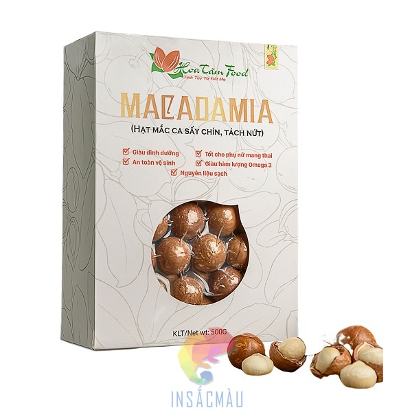 Mẫu hộp đựng hạt macca thiết kế đơn giản, tinh tế