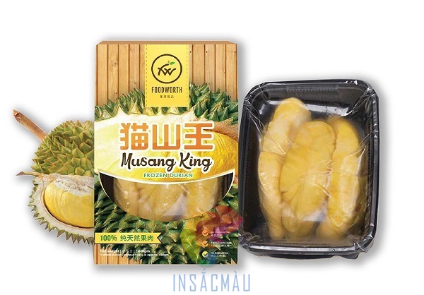 Mẫu hộp đựng sầu riêng đông lạnh, tách múi sẵn