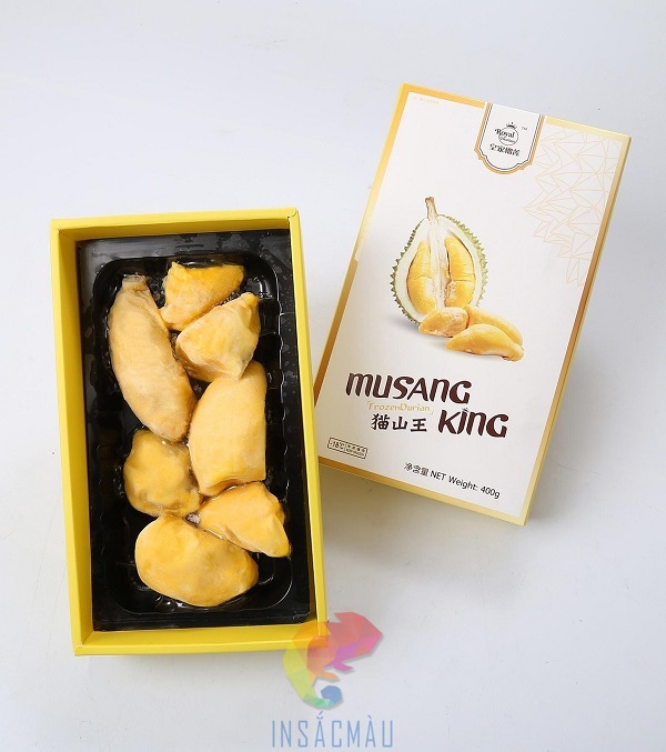 Mẫu hộp giấy đựng sầu riêng nắp âm dương cao cấp