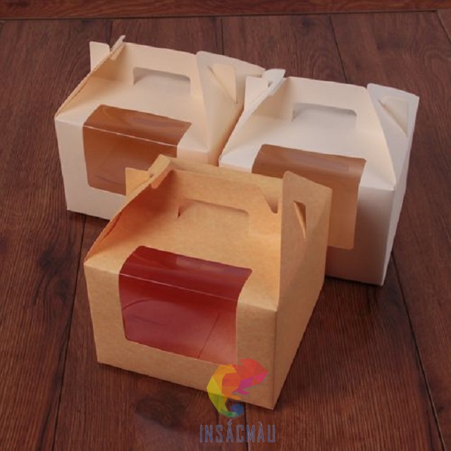 Mẫu hộp giấy đựng bánh kem size mini