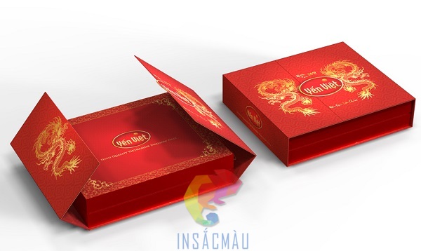 Mẫu hộp giấy cứng in ép kim sang trọng, cao cấp