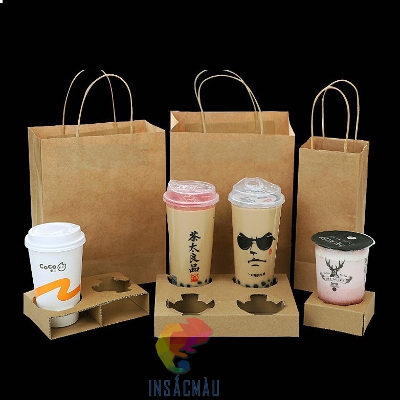 Mẫu túi giấy đựng cà phê mang đi