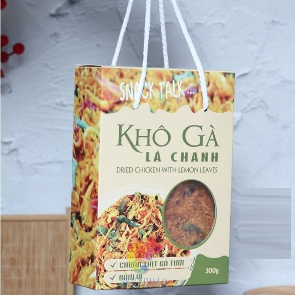 Mẫu hộp đựng khô gà có quai xách