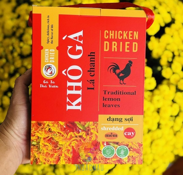 Mẫu hộp đựng khô gà lá chanh thiết kế đẹp