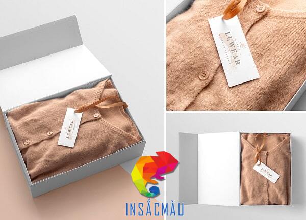 In hộp giấy đựng quần áo thời trang sang trọng, tiết kiệm chi phí tại In Sắc Màu