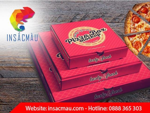 Mẫu hộp đựng bánh pizza nhiều kích thước