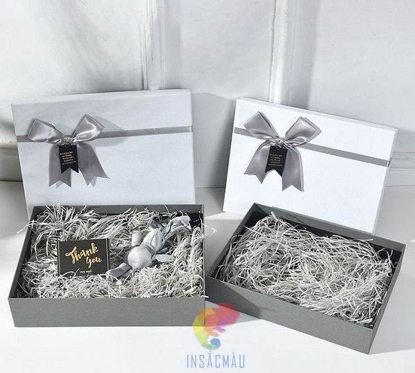 Mẫu hộp đựng hình chữ nhật, thắt nơ