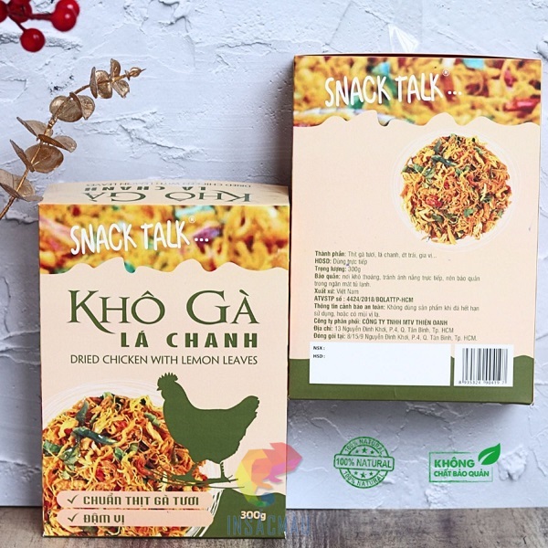 Quy cách in hộp giấy đựng khô gà tại In Sắc Màu