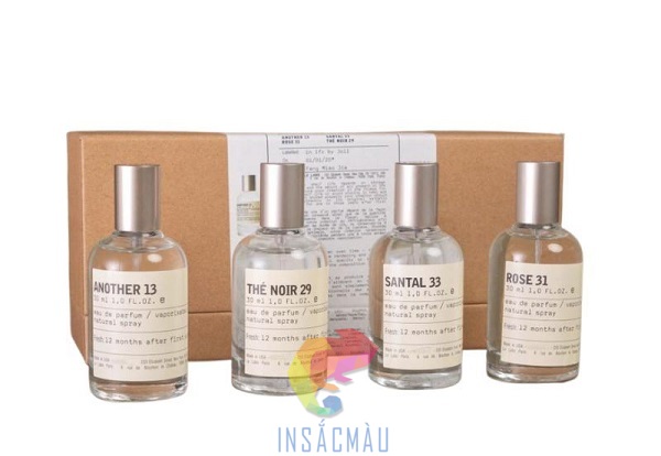 Mẫu hộp giấy carton đựng nước hoa combo 4 chai