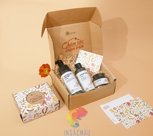 Mẫu hộp giấy carton đựng mỹ phẩm làm quà tặng