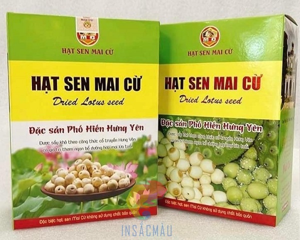 Mẫu hộp giấy đựng hạt sen kiểu nắp gài đơn giản
