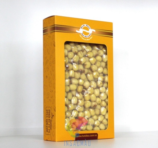Mẫu hộp giấy đựng hạt sen có cửa sổ