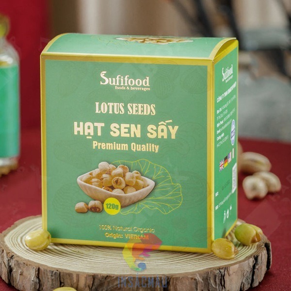 Mẫu hộp đựng hạt sen sấy hình vuông