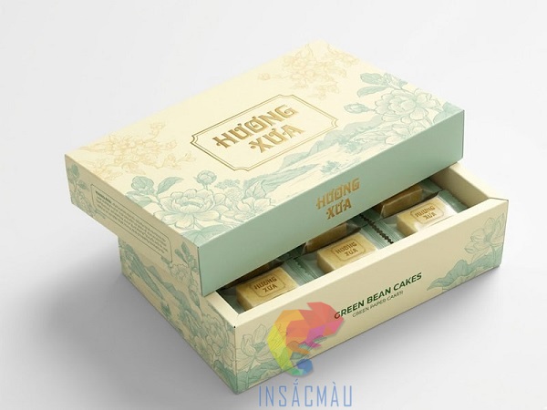 Mẫu hộp đựng bánh đậu xanh thiết kế sang trọng
