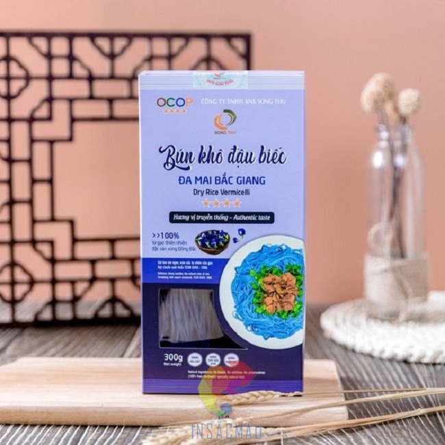 Mẫu hộp giấy đựng bún khô đẹp, ấn tượng