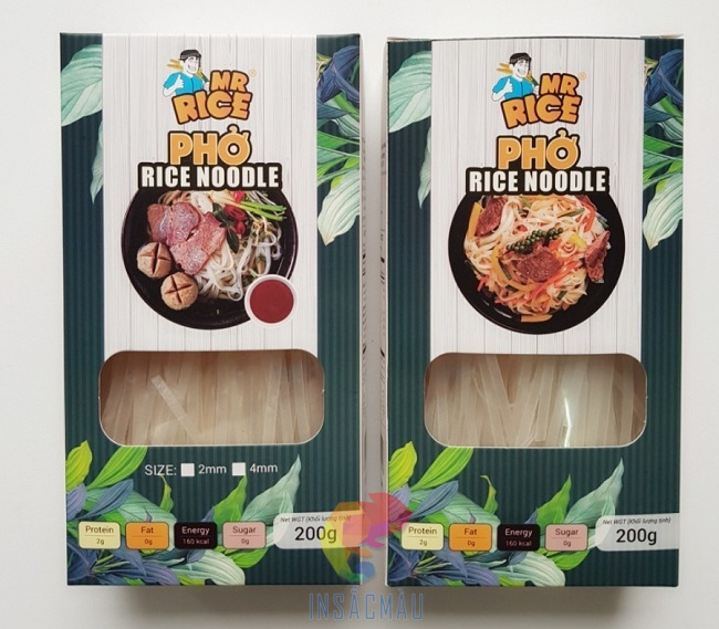 Mẫu hộp đựng phở khô có cửa sổ