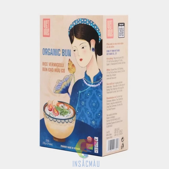 Mẫu hộp giấy đựng bún khô đẹp, chất lượng