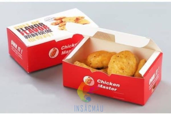 Mẫu hộp giấy ivory đựng gà bó xôi size nhỏ