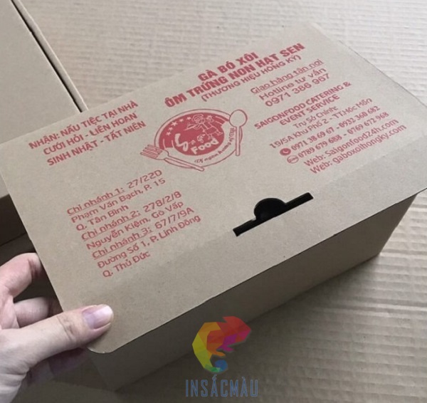 Mẫu hộp đựng gà bó xôi bằng giấy kraft
