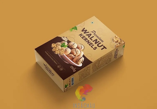 Mẫu hộp giấy đựng hạt óc chó đẹp, chất lượng