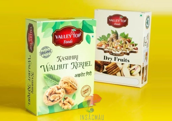 Mẫu hộp đựng hạt óc chó nhiều màu sắc bắt mắt