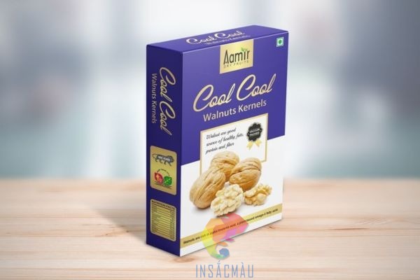 Mẫu hộp giấy đựng hạt óc chó đẹp, thiết kế bắt mắt