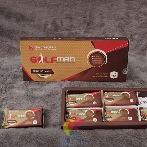 Mẫu hộp đựng lương khô kiểu nắp trượt, có vách ngăn