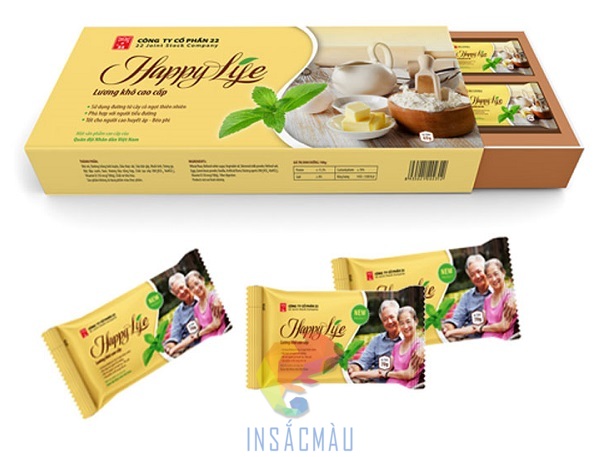 Mẫu hộp giấy đựng lương khô dáng nắp trượt cao cấp