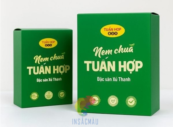Mẫu hộp giấy đựng nem chua kiểu nắp gài