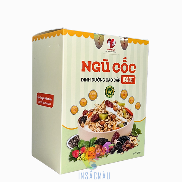 Mẫu hộp đựng ngũ cốc đẹp, nắp gài đơn giản
