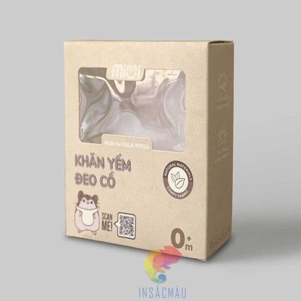 Mẫu hộp giấy kraft đựng khăn hình chữ nhật