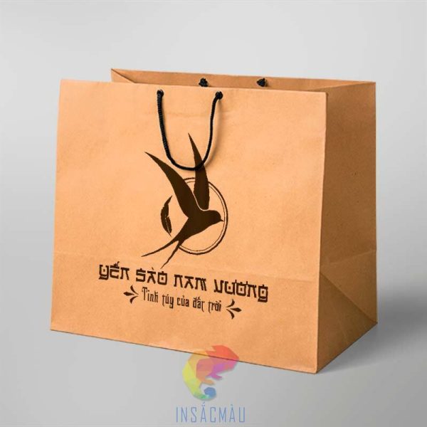 Mẫu túi giấy kraft dáng ngang đựng yến sào