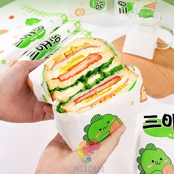Mẫu giấy gói bánh mì kẹp thịt