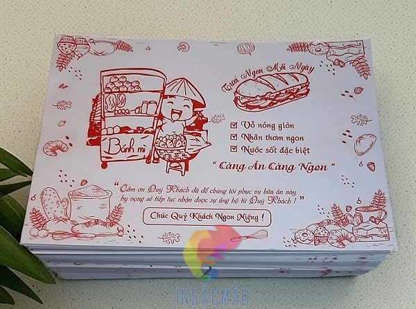 Mẫu giấy gói bánh mì thiết kế theo phong cách cute